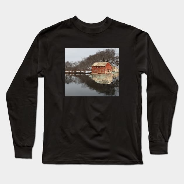 The red house by the lake Long Sleeve T-Shirt by Finn Art by MB